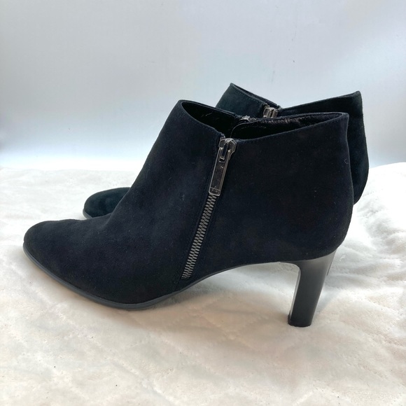 Aquatalia Dina Black Suede Booties - Picture 6 of 11